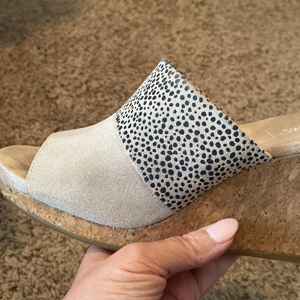 Toms Monica mule macadamia/cheetah 7.5
